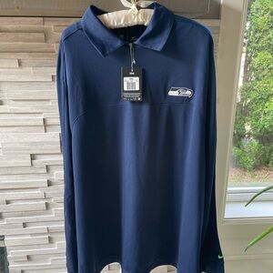 NFL Nike Blue Seahawks Polo Shirt Performance Fabric